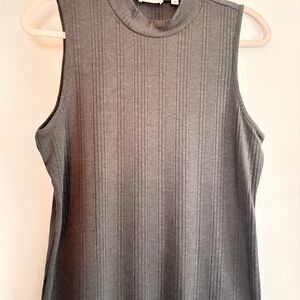 Gray Sleeveless Ribbed Top